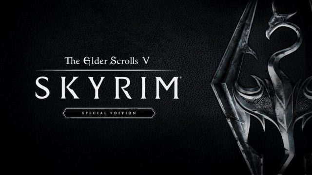 Skyrim game logo on black background