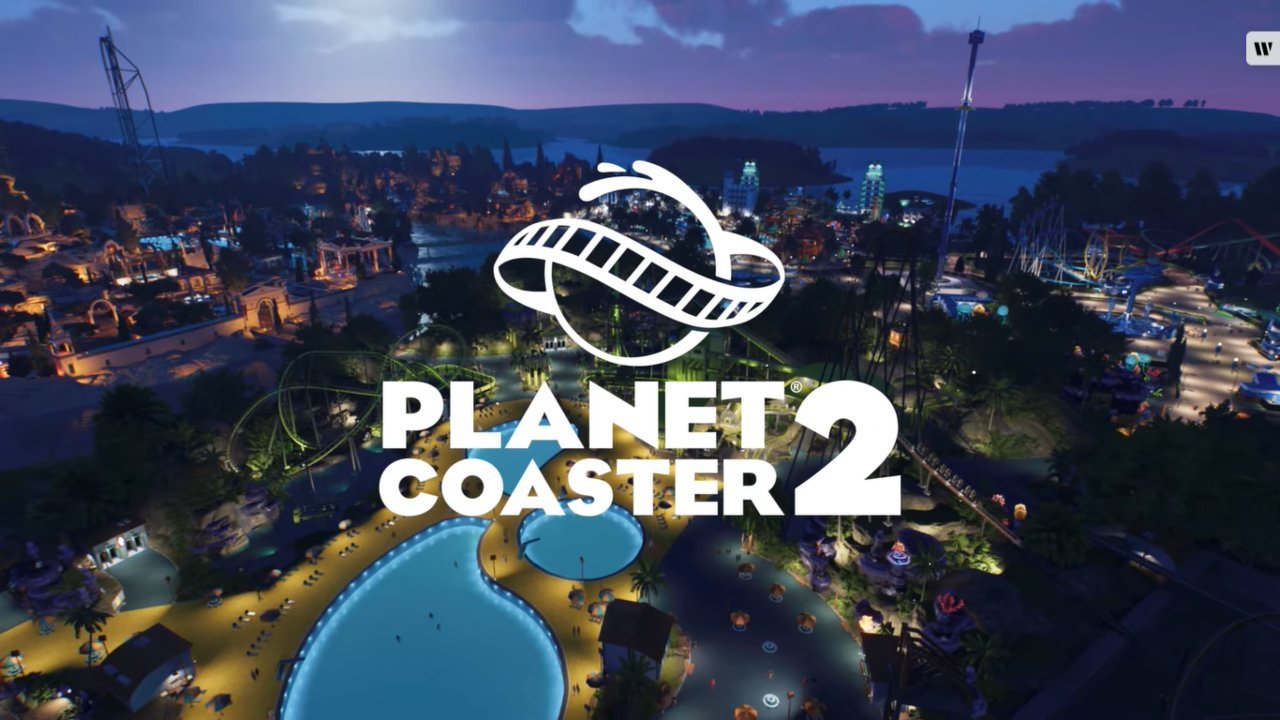 Planet Coaster 2 logo with cityscape