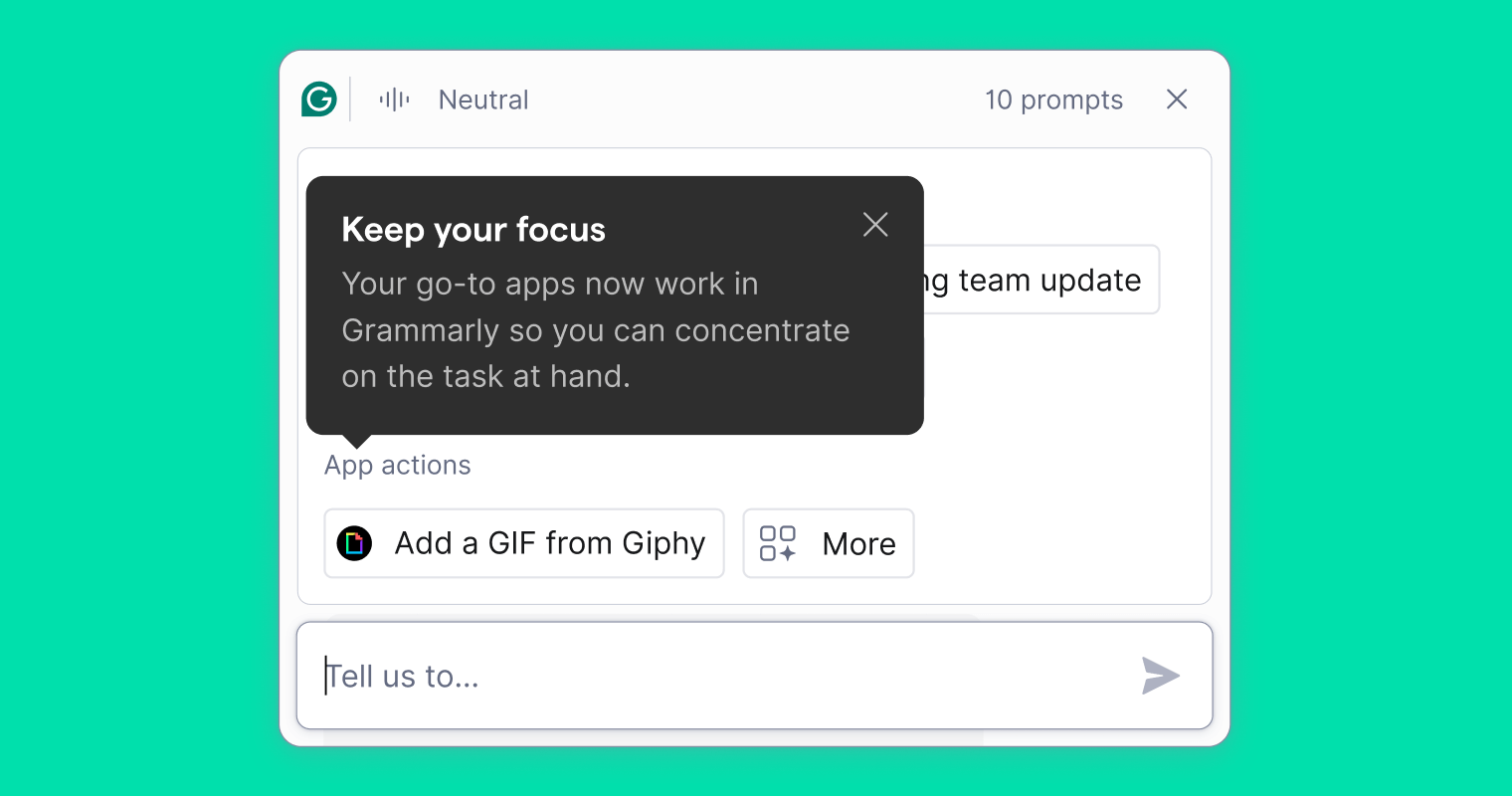 Grammarly tooltip interface screenshot