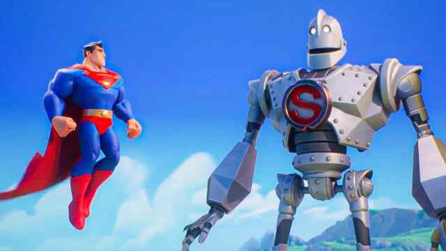 Superman talking with Iron Giant