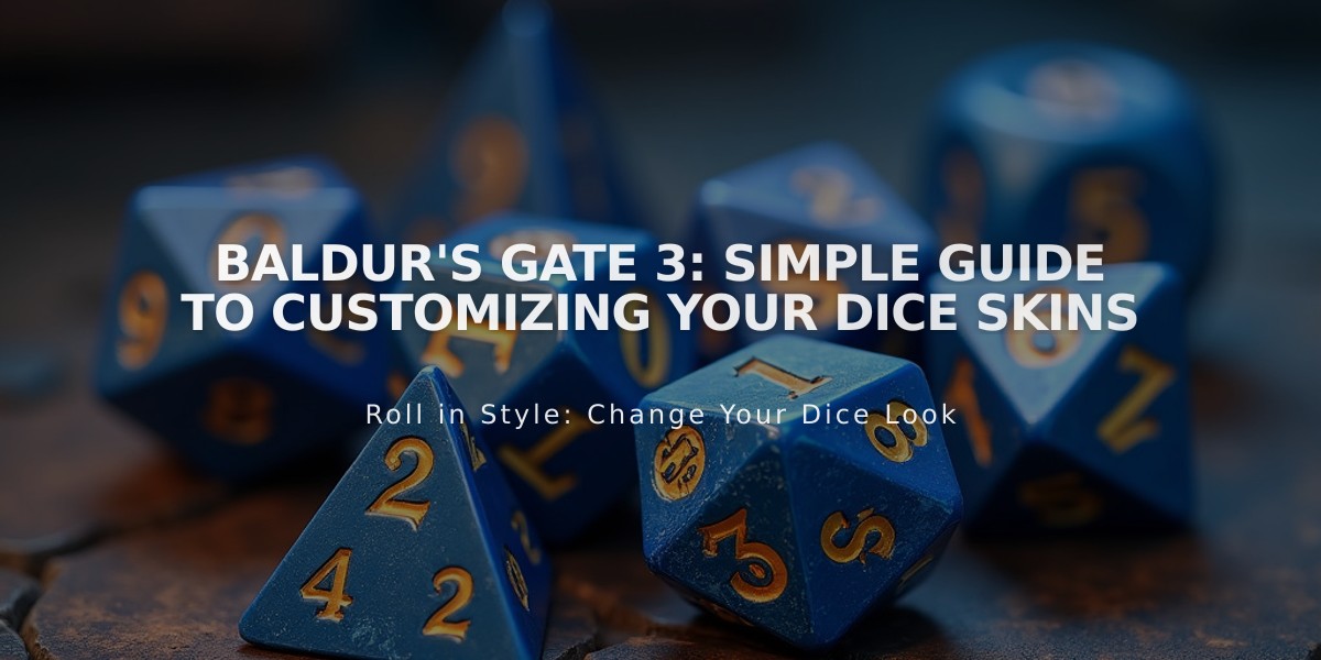 Baldur's Gate 3: Simple Guide to Customizing Your Dice Skins