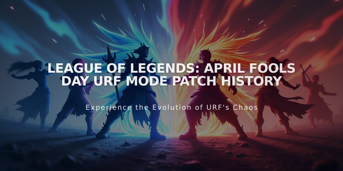 League of Legends: April Fools Day URF Mode Patch History