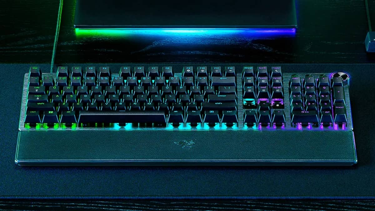 Illuminated gaming keyboard with RGB lighting