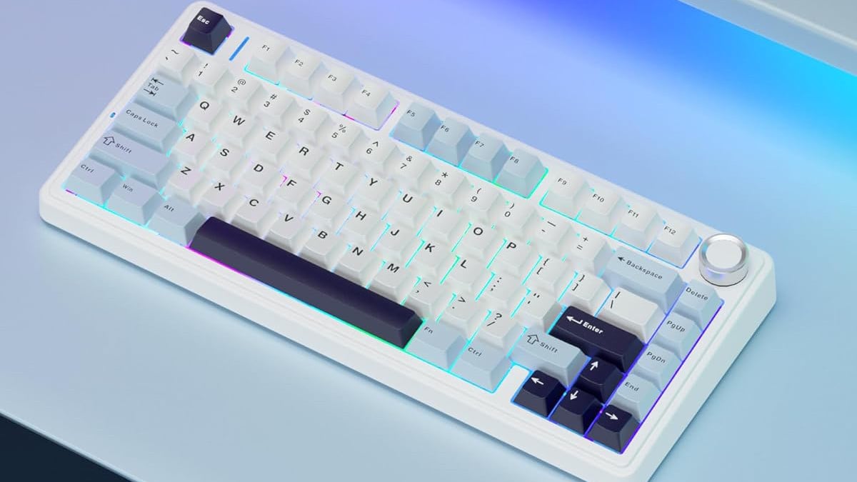 White 75% mechanical keyboard