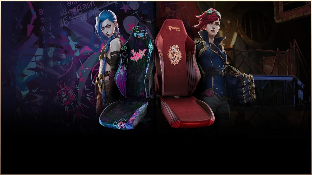 Gaming chairs with Jinx and Vi designs