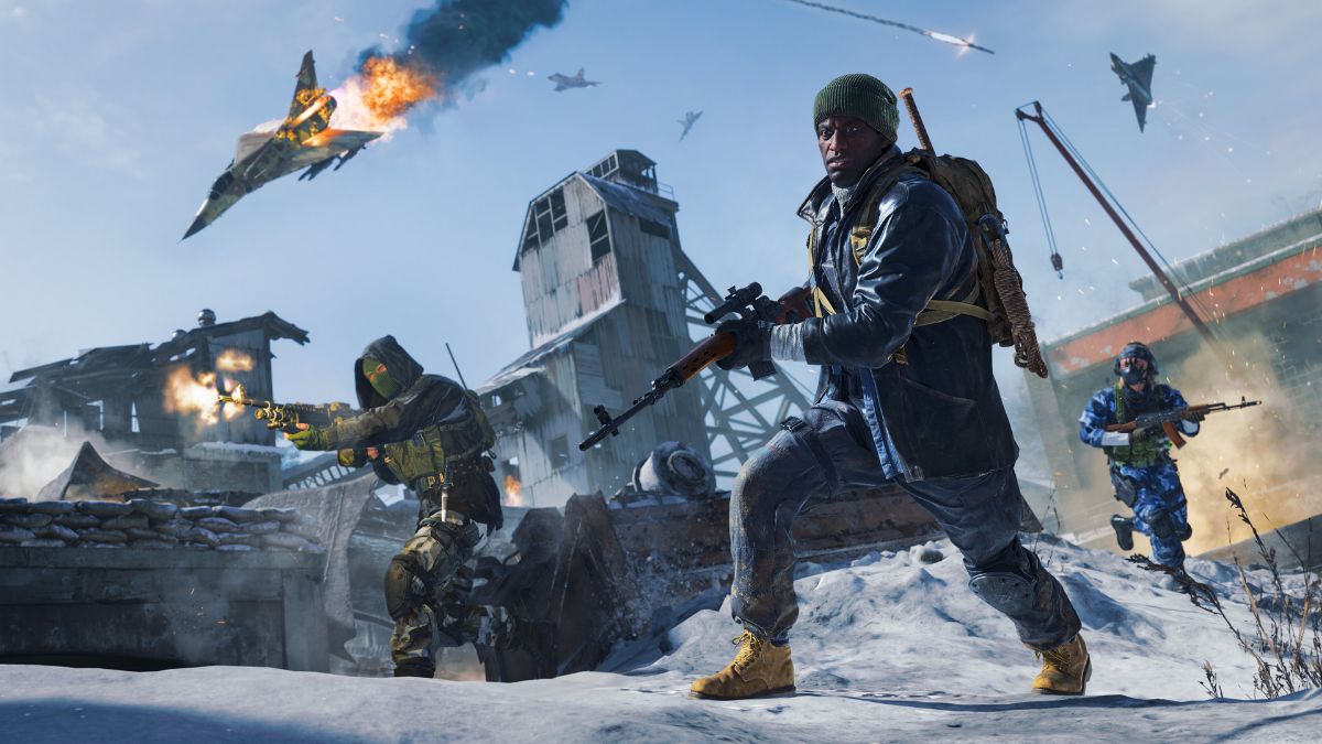 Snowy battle scene from Call of Duty