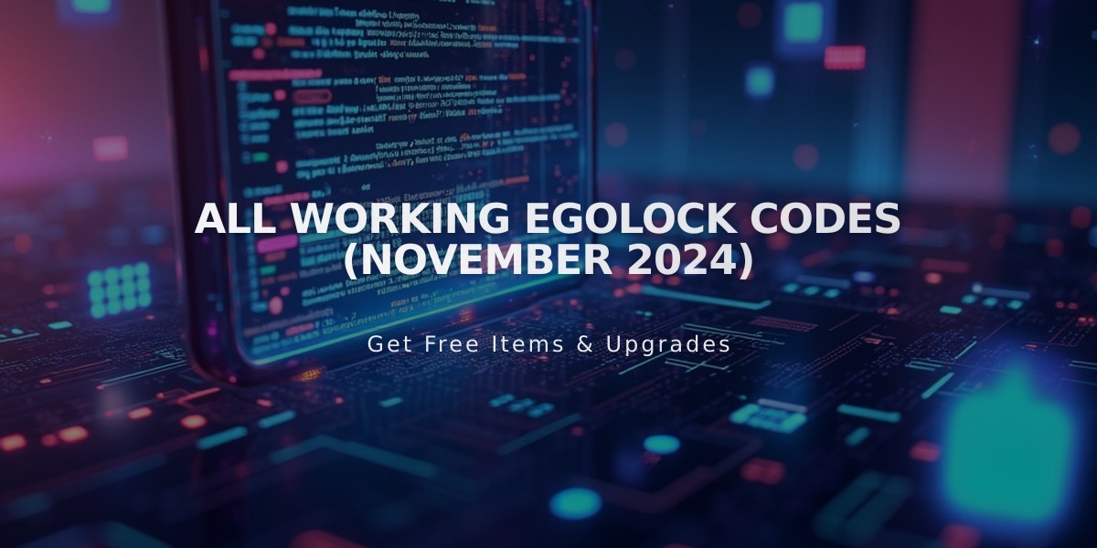 All Working Egolock Codes (November 2024)