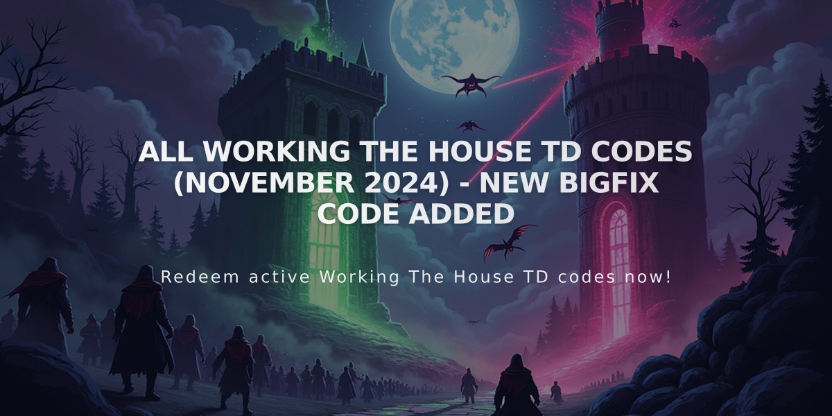 All Working The House TD Codes (November 2024) - New BigFix Code Added