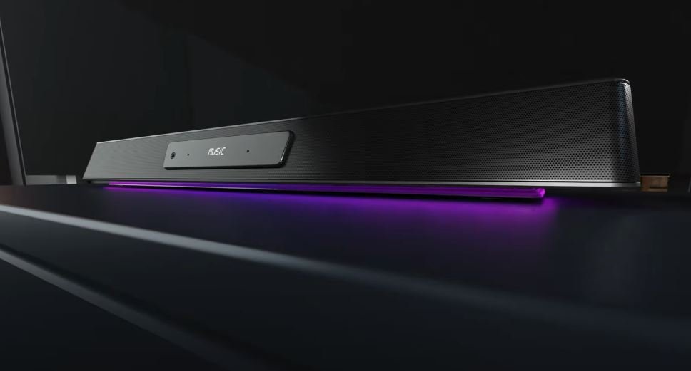 Purple-lit Razer Katana soundbar