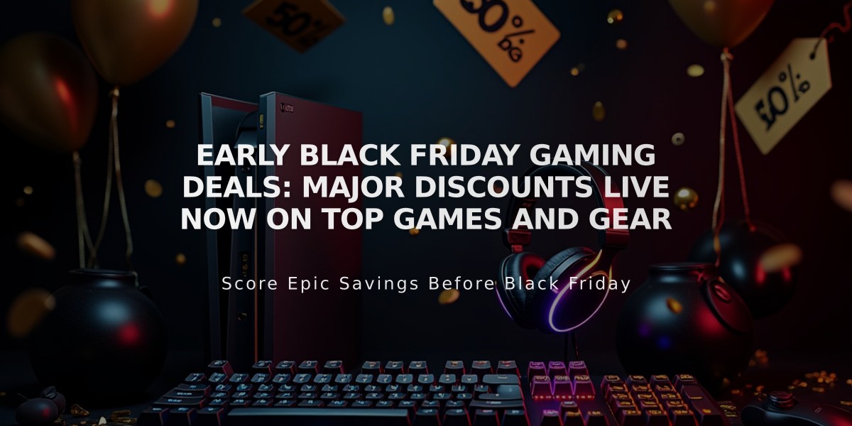 Early Black Friday Gaming Deals: Major Discounts Live Now on Top Games and Gear