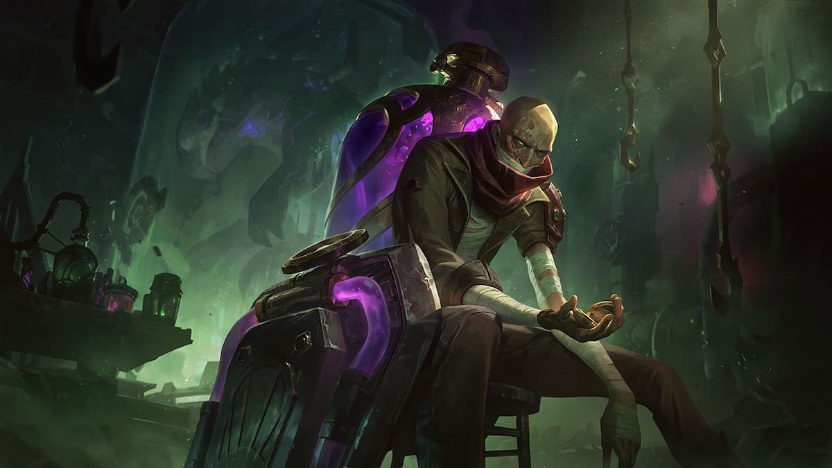 "Singed working in Arcane's shimmer laboratory"