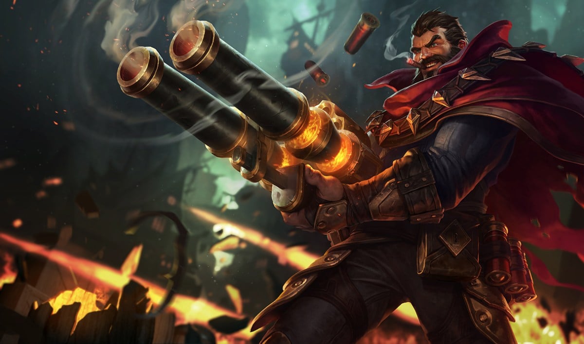 League's Graves firing weapon cigar-lit