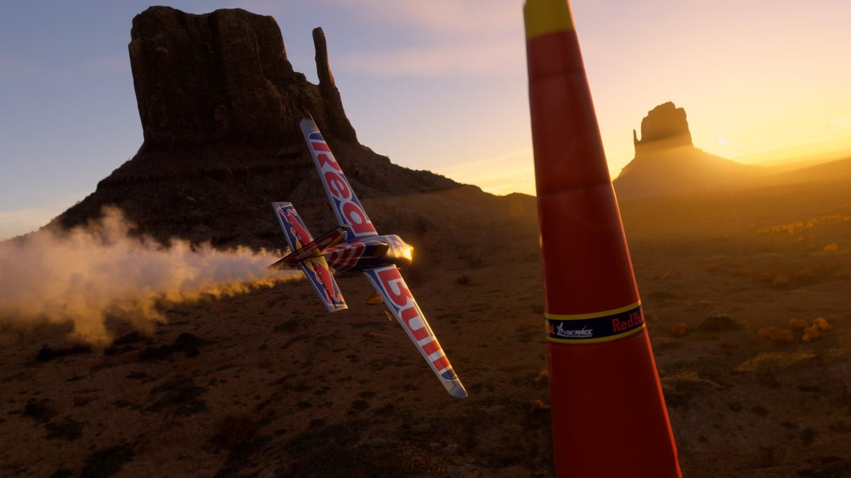 Red Bull aircraft in flight simulator