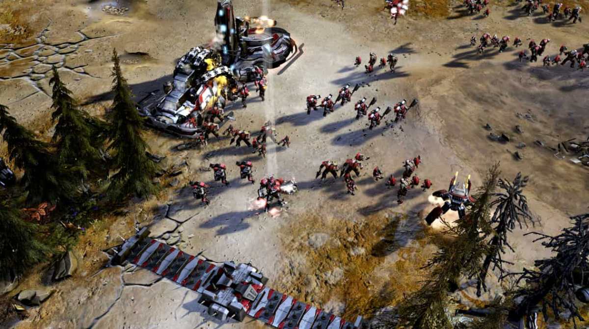 Aerial view of Halo Wars battlefield