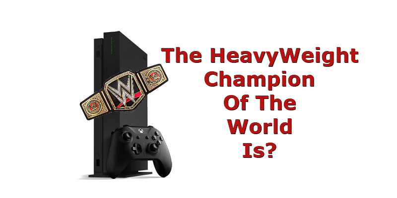 Gaming console wearing championship belt