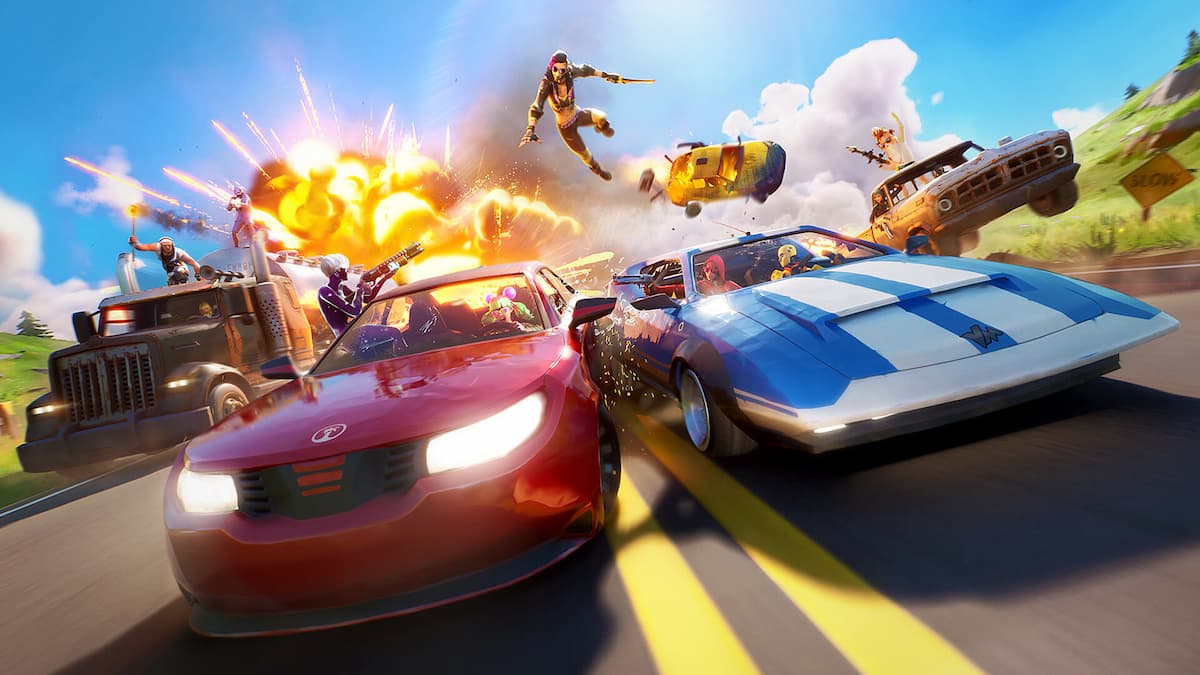 Fortnite racing cars in-game screenshot