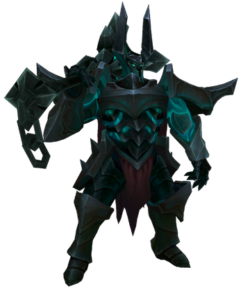 Mordekaiser in metallic armor with mace