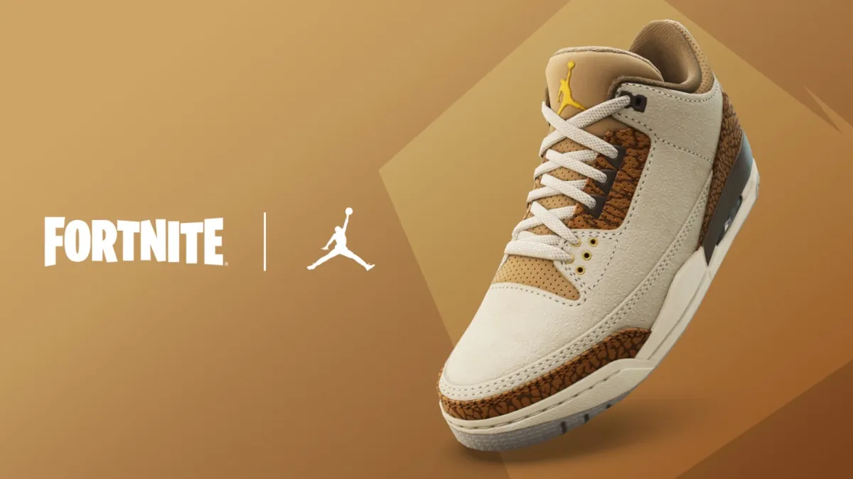 Jordan sneakers isolated on brown backdrop