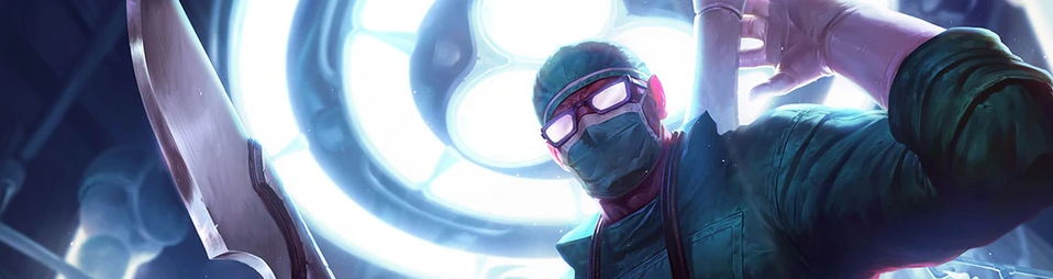 Masked Shen with surgical blade