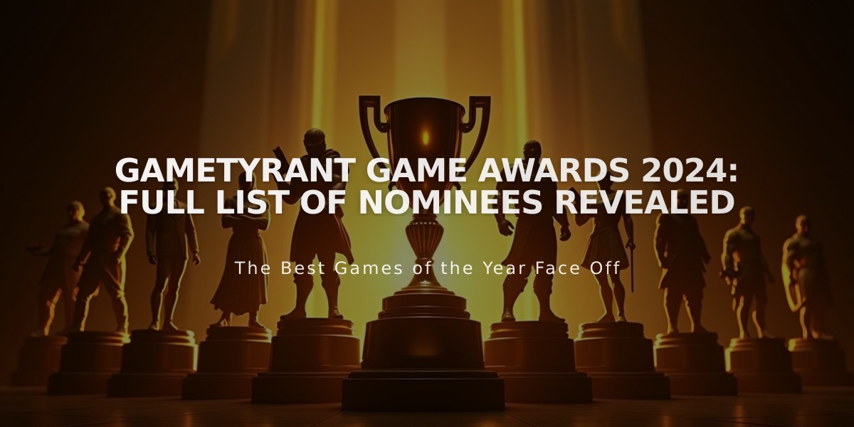 GameTyrant Game Awards 2024: Full List of Nominees Revealed