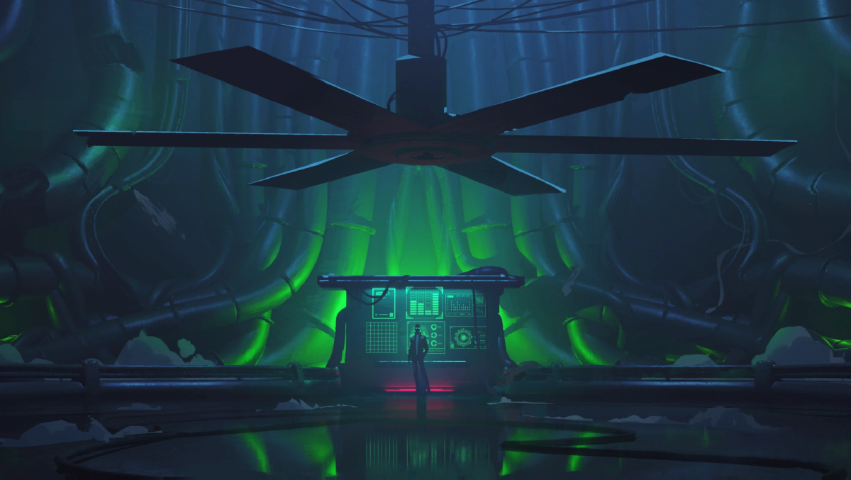 Futuristic green room in Apex Legends