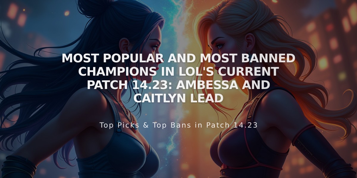 Most Popular and Most Banned Champions in LoL's Current Patch 14.23: Ambessa and Caitlyn Lead