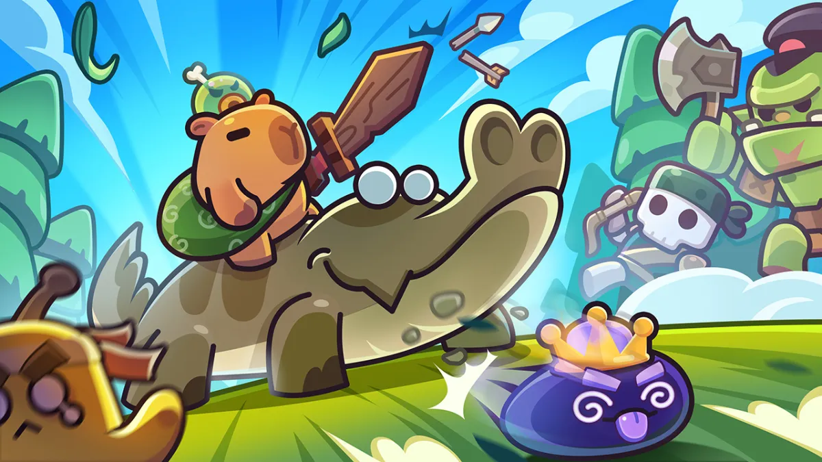 Warrior capybara in vibrant setting