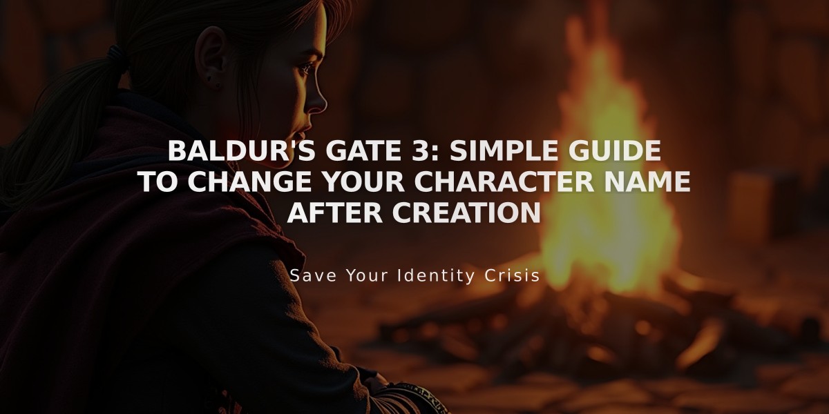 Baldur's Gate 3: Simple Guide to Change Your Character Name After Creation