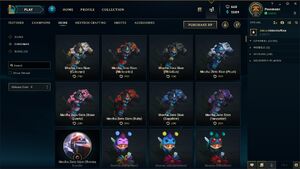 LoL champion skins store interface