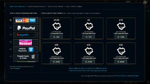 Payment options in Riot store