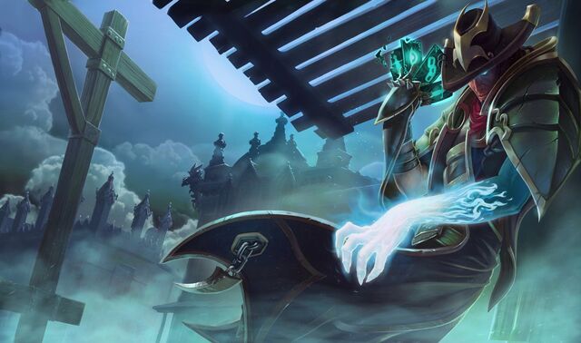 Twisted Fate in ghostly green attire