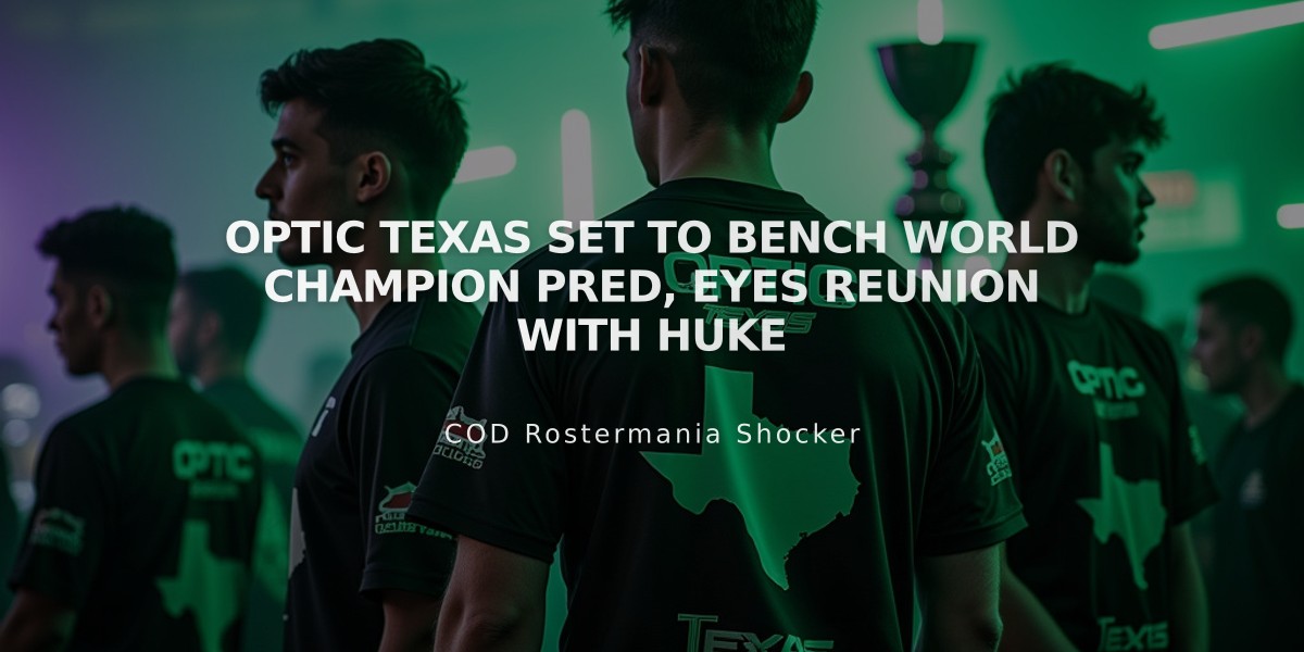 OpTic Texas Set to Bench World Champion Pred, Eyes Reunion with Huke