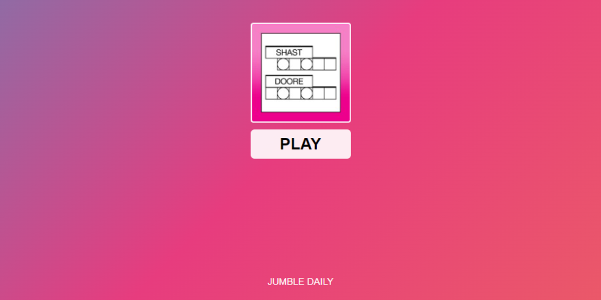 Daily jumble puzzle on pink background