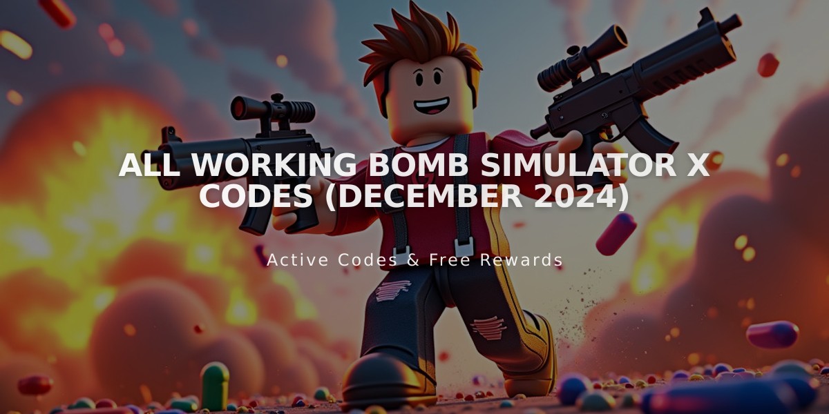 All Working Bomb Simulator X Codes (December 2024)