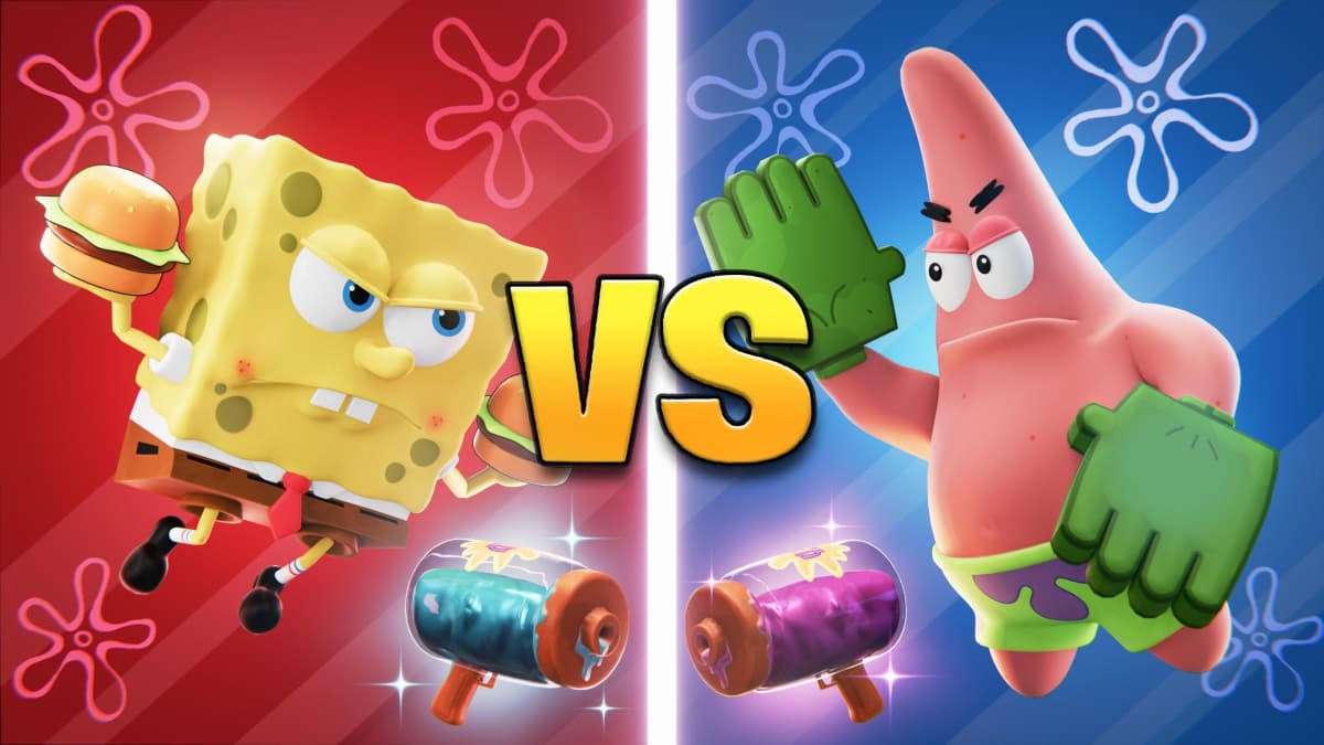 SpongeBob and Patrick fighting in Fortnite