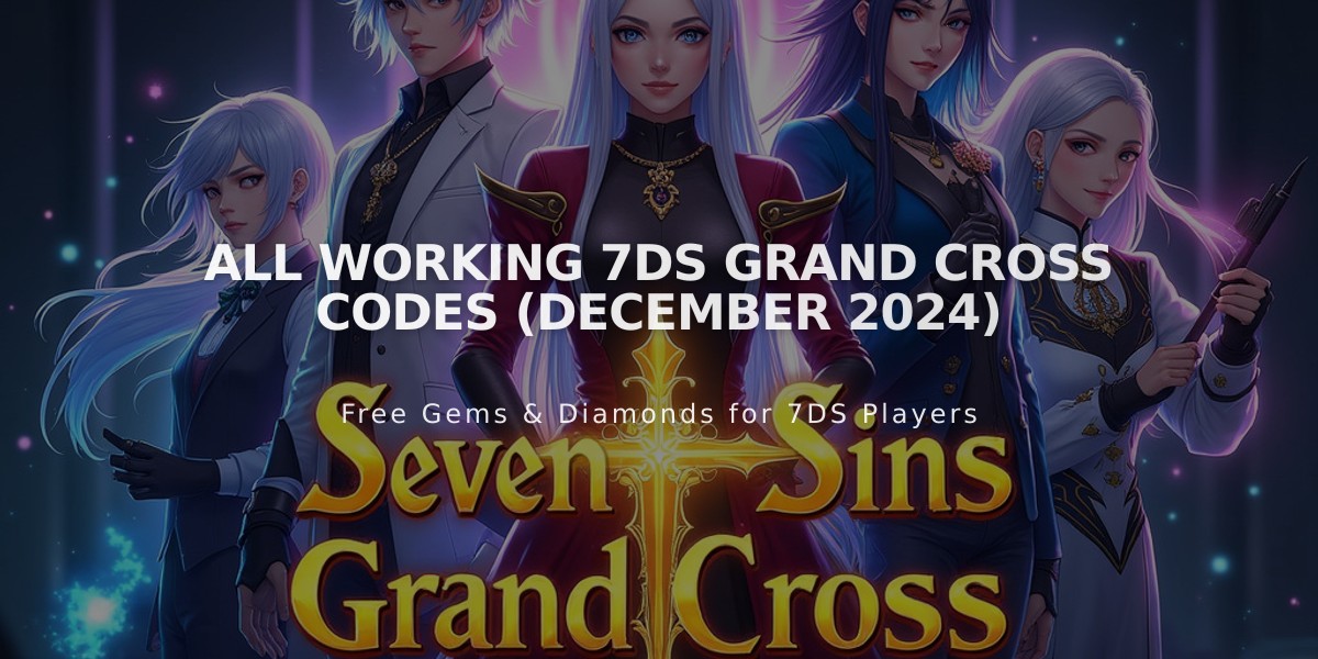 All Working 7DS Grand Cross Codes (December 2024)