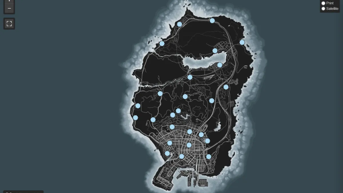 GTA Online snowman locations map