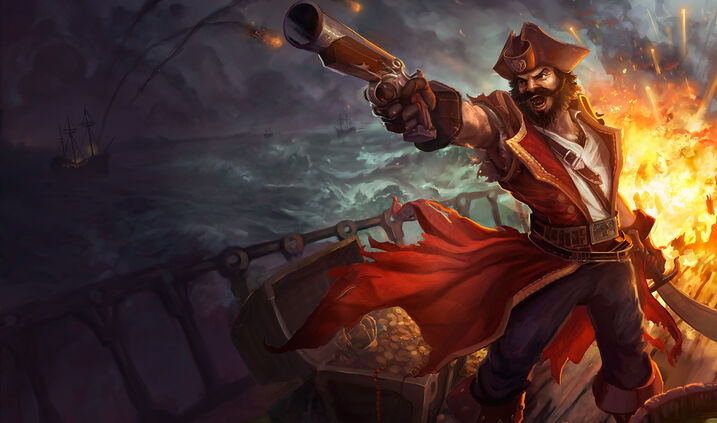 Rugged pirate captain in red coat