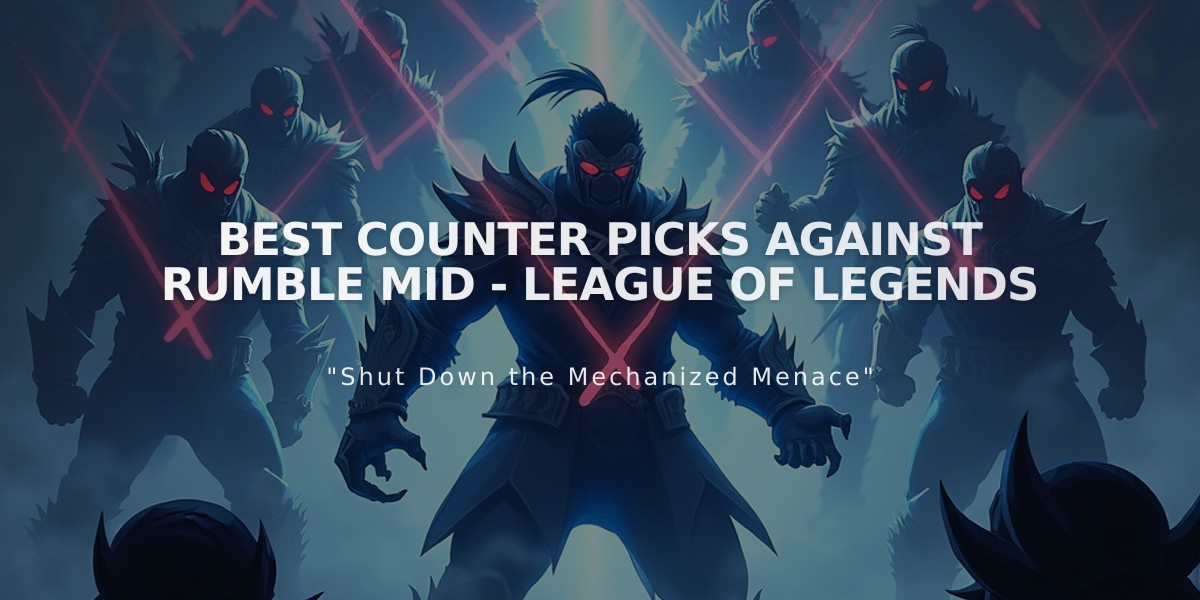 Best Counter Picks Against Rumble Mid - League of Legends