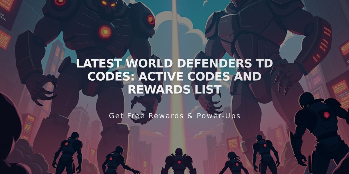 Latest World Defenders TD Codes: Active Codes and Rewards List