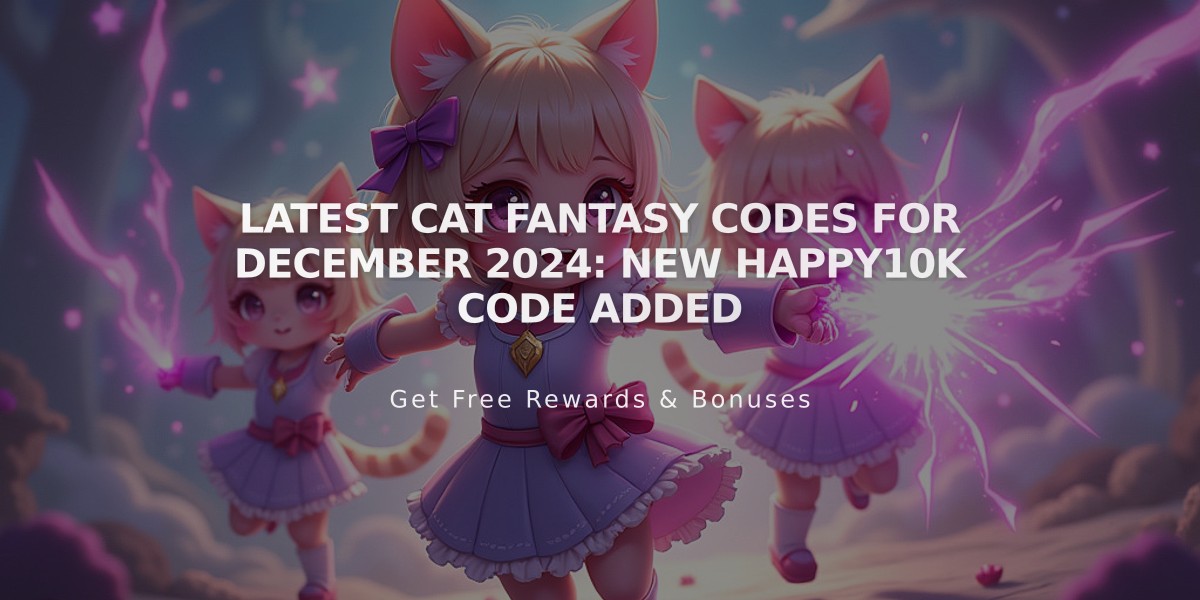 Latest Cat Fantasy Codes for December 2024: New HAPPY10K Code Added