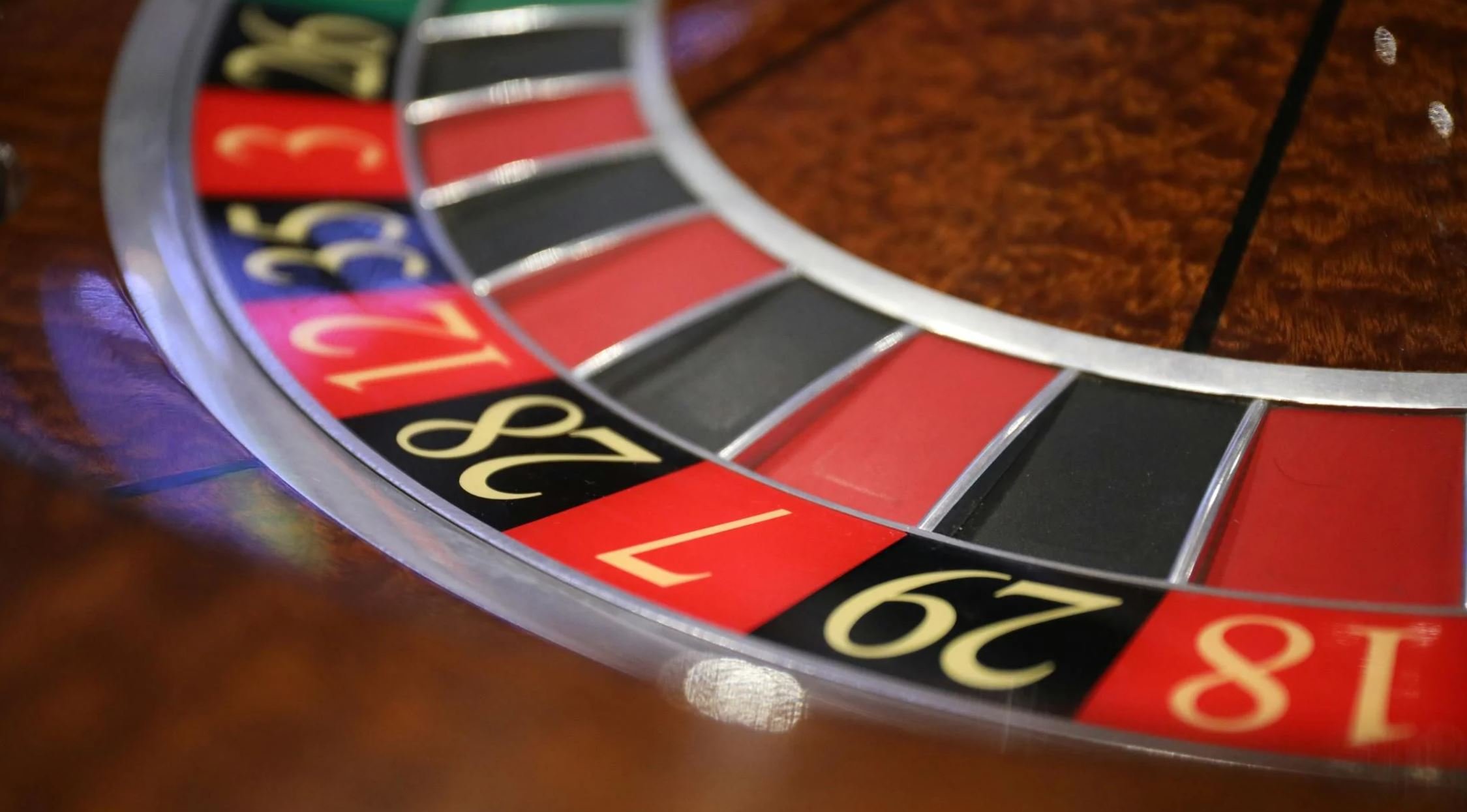 Roulette wheel closeup