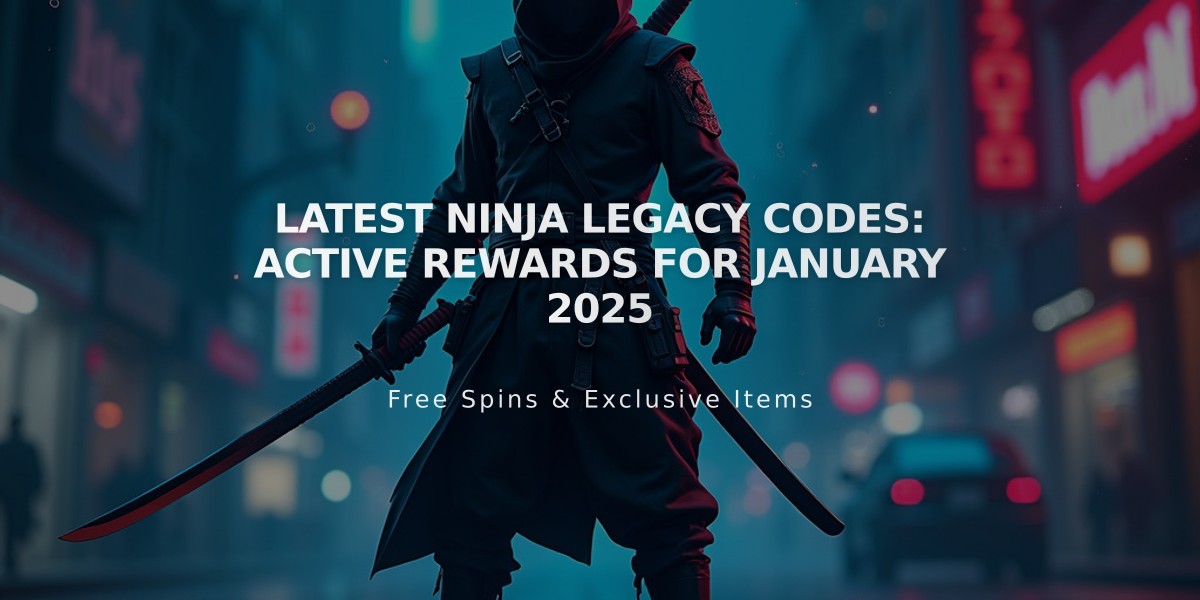 Latest Ninja Legacy Codes: Active Rewards for January 2025