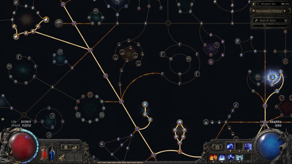 Path of Exile skill tree layout