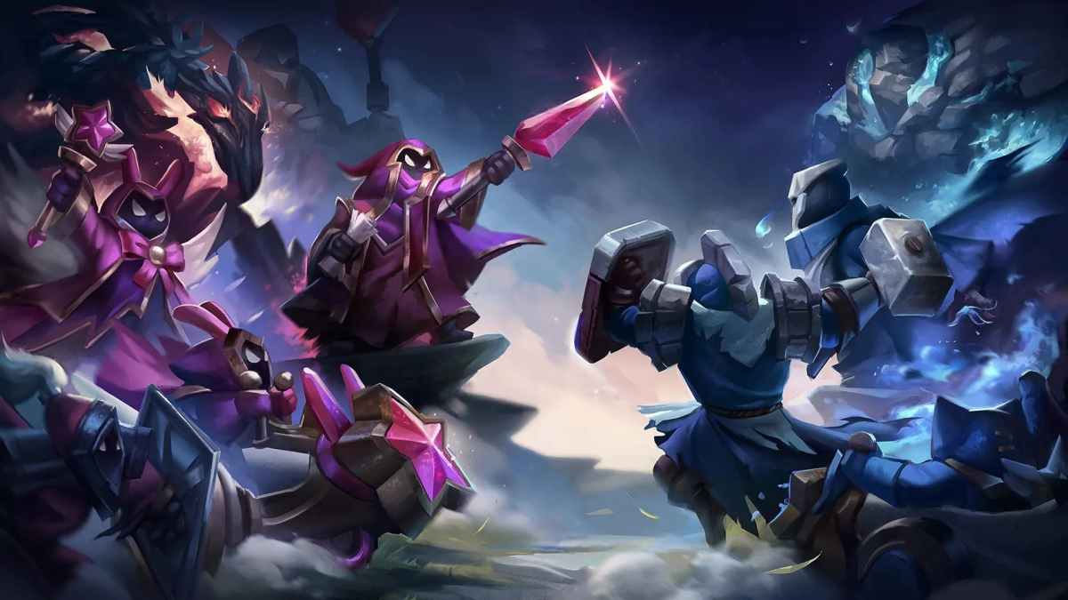 League minions battle in lane