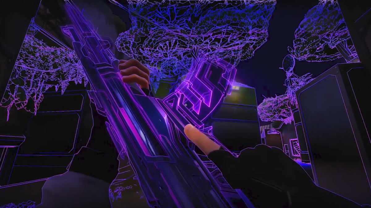 Glowing purple Vandal rifle skin