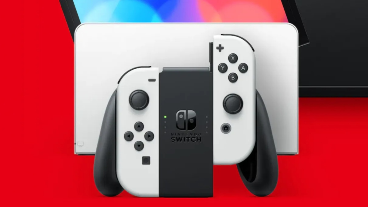 White Nintendo Switch console