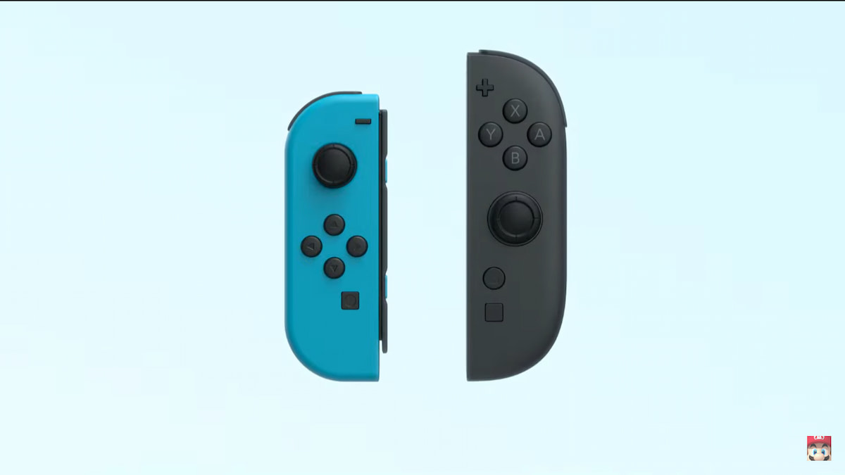 Blue and black Nintendo Switch controllers