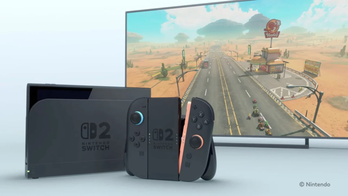 Nintendo Switch 2 with Mario racing