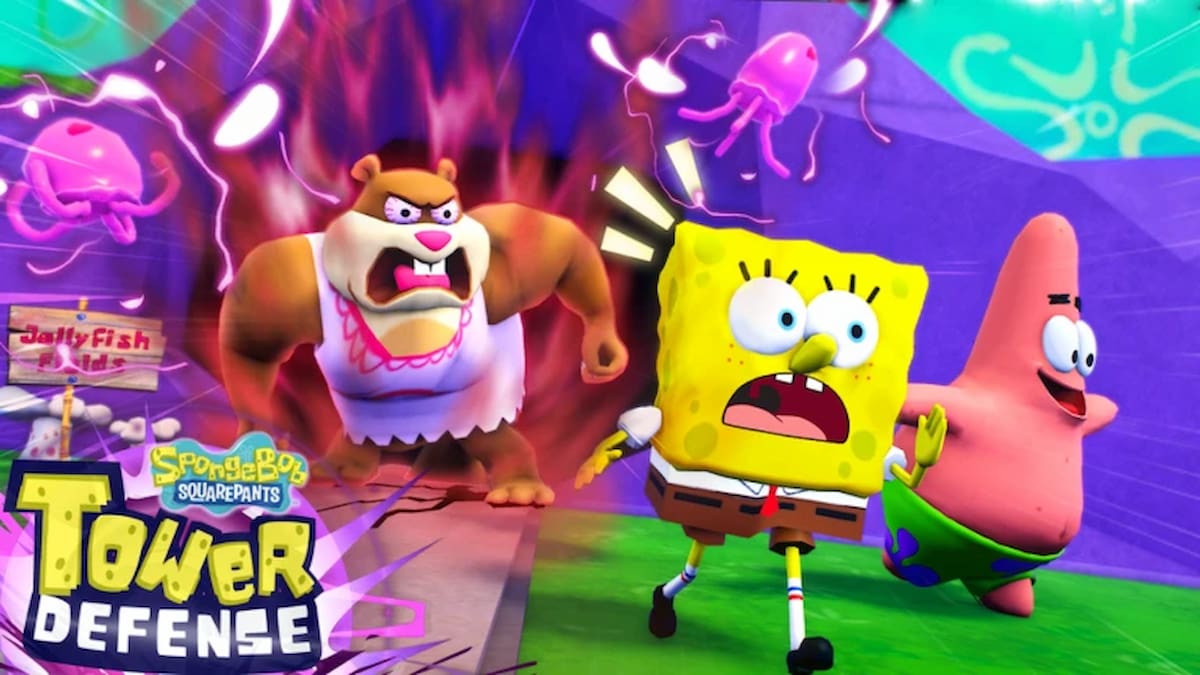 SpongeBob in colorful tower defense game